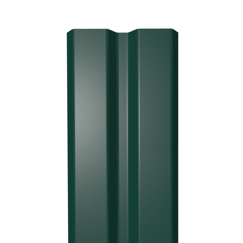 Металлический штакетник Гладкий полиэстер RAL 6005 (Зелёный мох) 1800*87*0,5 односторонний Прямой