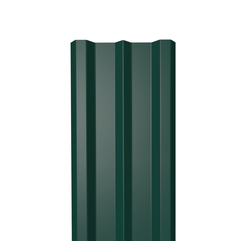 Металлический штакетник Гладкий полиэстер RAL 6005 (Зелёный мох) 3000*100*0,4 односторонний Прямой