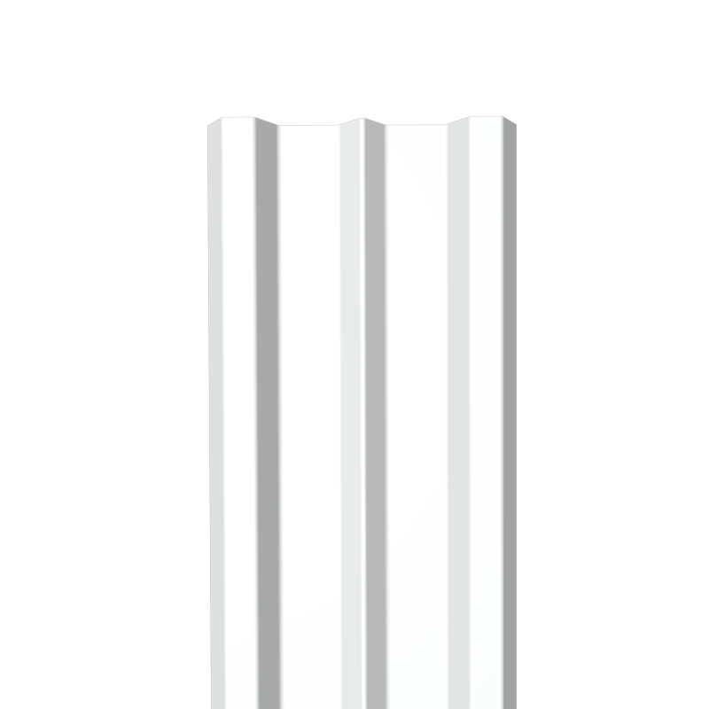 Металлический штакетник Гладкий полиэстер RAL 9003 (Белый) 2000*100*0,5 двухсторонний Прямой