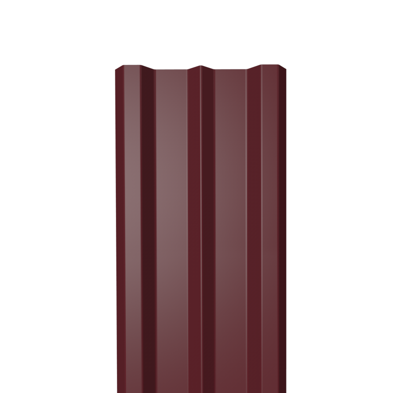 Металлический штакетник Гладкий полиэстер RAL 3005 (Красное вино) 2500*100*0,4 односторонний Прямой