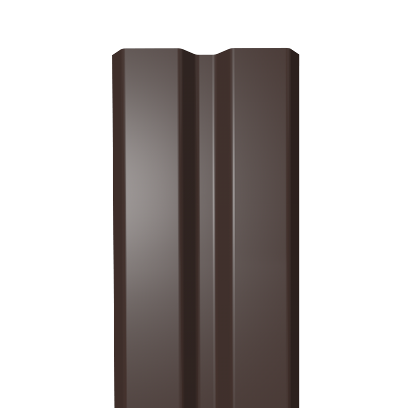 Металлический штакетник Гладкий полиэстер RAL 8017 (Шоколадно-коричневый) 1800*87*0,5 двухсторонний Прямой