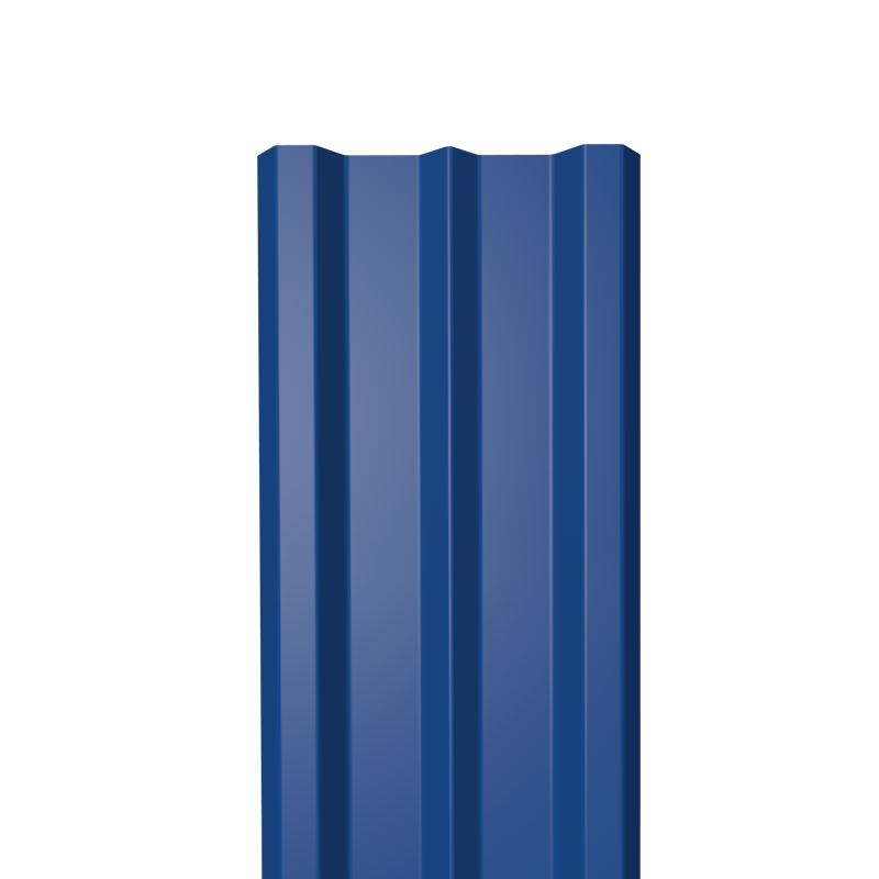 Металлический штакетник Гладкий полиэстер RAL 5005 (Синий) 2500*100*0,5 двухсторонний Прямой
