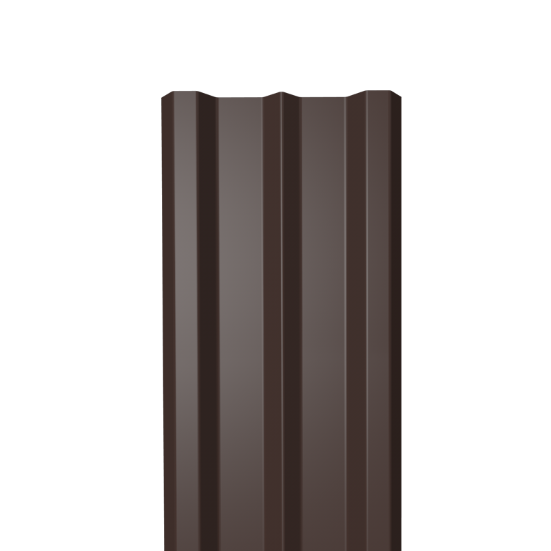 Металлический штакетник Гладкий полиэстер RAL 8017 (Шоколадно-коричневый) 1800*100*0,4 односторонний Прямой
