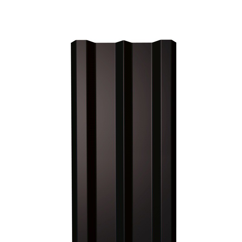 Металлический штакетник Гладкий полиэстер RAL 9005 (Глубокий черный) 1800*100*0,5 односторонний Прямой