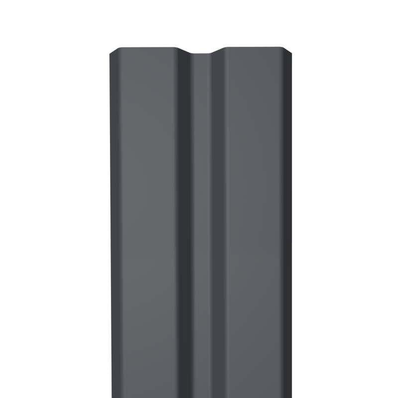 Металлический штакетник Гладкий полиэстер RAL 7024 (Мокрый асфальт) 1800*87*0,45 односторонний Прямой