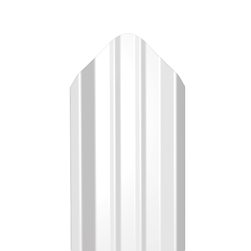 Металлический штакетник Гладкий полиэстер RAL 9003 (Белый) 1800*69*0,45 односторонний Фигурный
