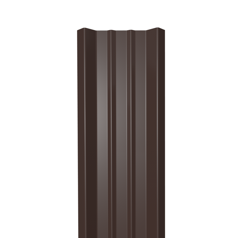 Металлический штакетник Гладкий полиэстер RAL 8017 (Шоколадно-коричневый) 3000*69*0,45 односторонний Прямой