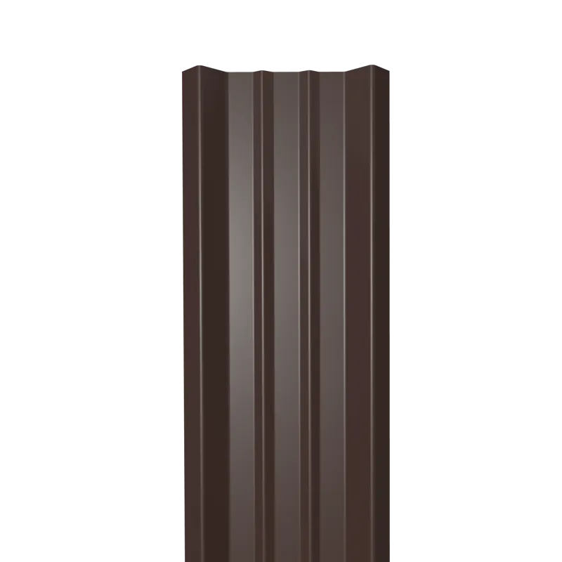 Металлический штакетник Гладкий полиэстер RAL 8017 (Шоколадно-коричневый) 1500*69*0,5 двухсторонний Прямой