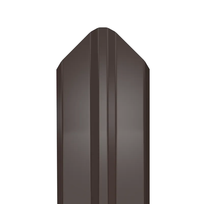Металлический штакетник Гладкий полиэстер RAL 8017 (Шоколадно-коричневый) 1500*87*0,4 односторонний Фигурный