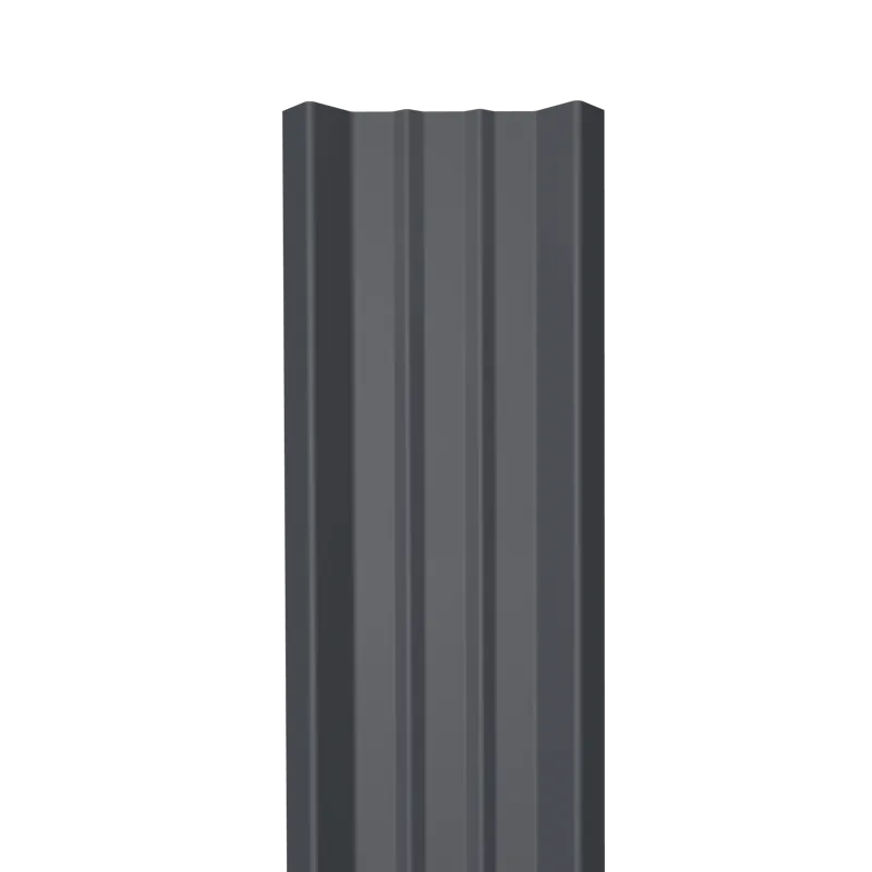 Металлический штакетник Гладкий полиэстер RAL 7024 (Мокрый асфальт) 3000*69*0,4 односторонний Прямой