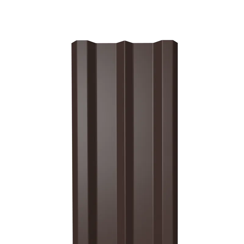Металлический штакетник Гладкий полиэстер RAL 8017 (Шоколадно-коричневый) 1500*100*0,4 односторонний Прямой