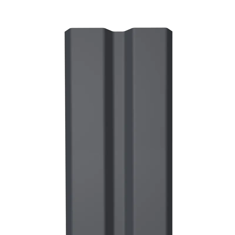 Металлический штакетник Гладкий полиэстер RAL 7024 (Мокрый асфальт) 2500*87*0,4 односторонний Прямой