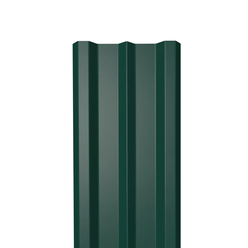 Металлический штакетник Гладкий полиэстер RAL 6005 (Зелёный мох) 2000*100*0,5 односторонний Прямой