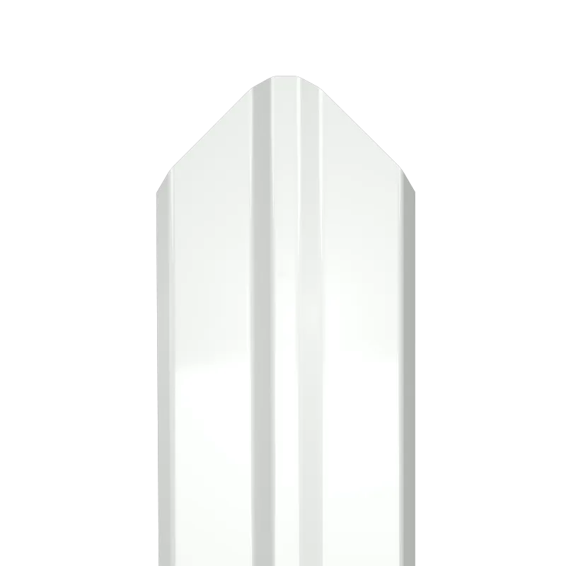 Металлический штакетник Гладкий полиэстер RAL 9003 (Белый) 1500*87*0,5 односторонний Фигурный