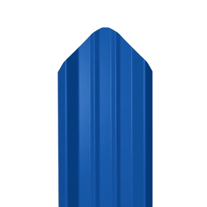 Металлический штакетник Гладкий полиэстер RAL 5005 (Синий) 3000*69*0,45 двухсторонний Фигурный