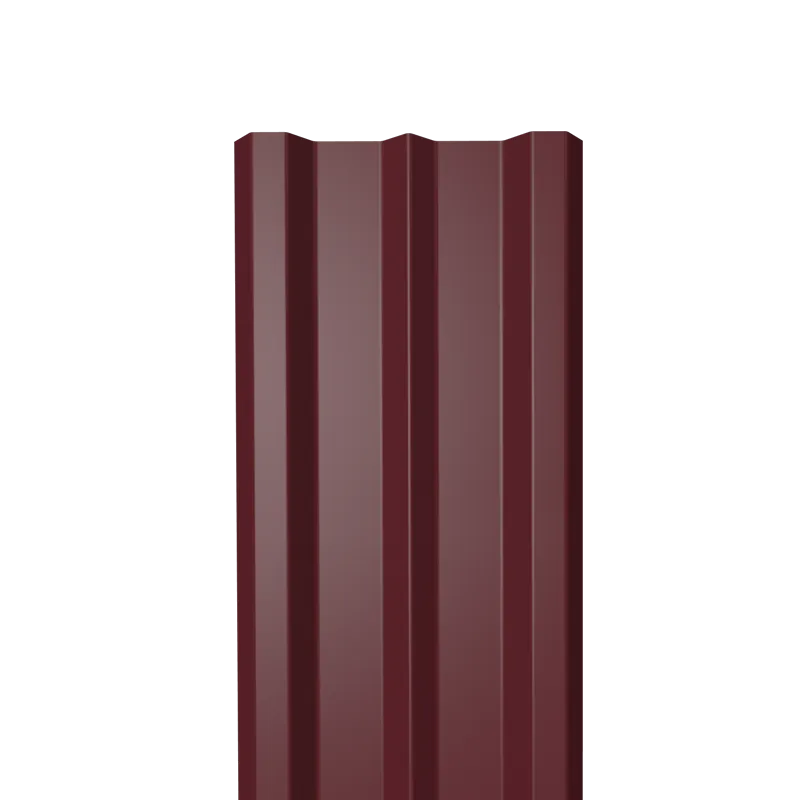 Металлический штакетник Гладкий полиэстер RAL 3005 (Красное вино) 1500*100*0,5 односторонний Прямой