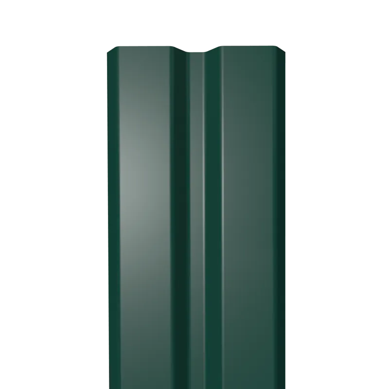 Металлический штакетник Гладкий полиэстер RAL 6005 (Зелёный мох) 3000*87*0,45 двухсторонний Прямой