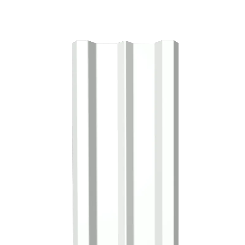 Металлический штакетник Гладкий полиэстер RAL 9003 (Белый) 1800*100*0,45 двухсторонний Прямой
