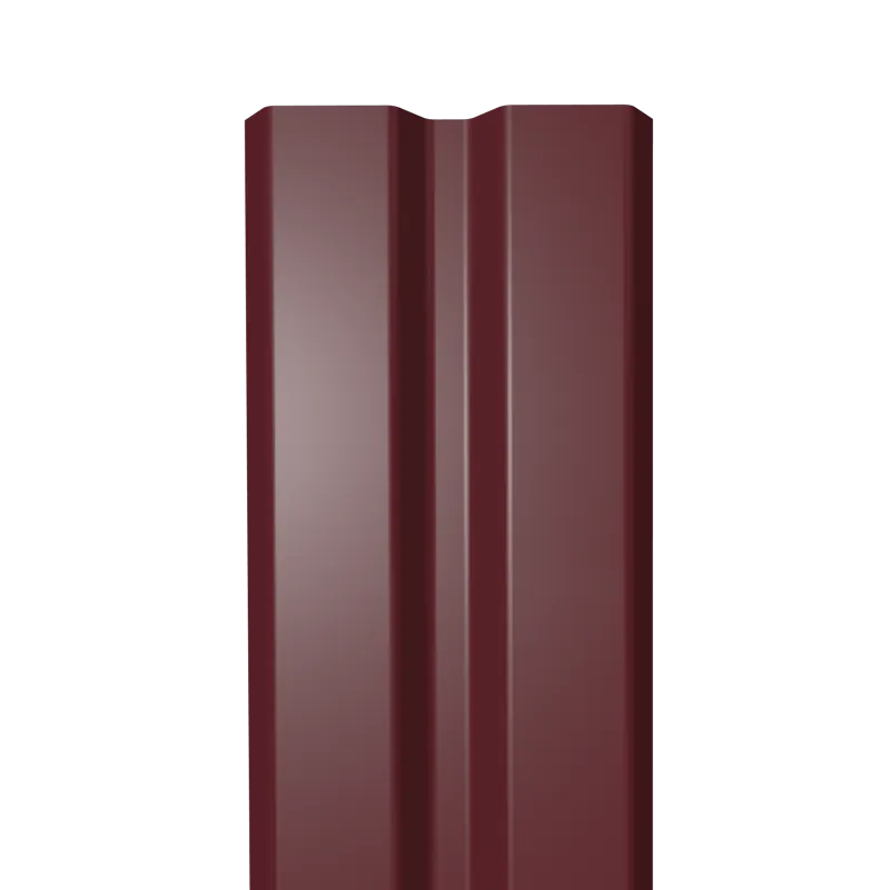 Металлический штакетник Гладкий полиэстер RAL 3005 (Красное вино) 3000*87*0,45 двухсторонний Прямой